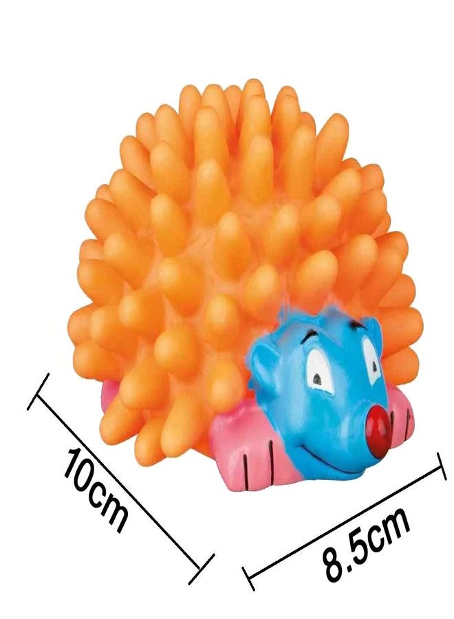 Western Era Playful Procupine Squeaky Toy for Playtime of Cute Friend of Natural Rubber for Dog/ Puppy/ Kitten/ Cat (Orange) - Image 2